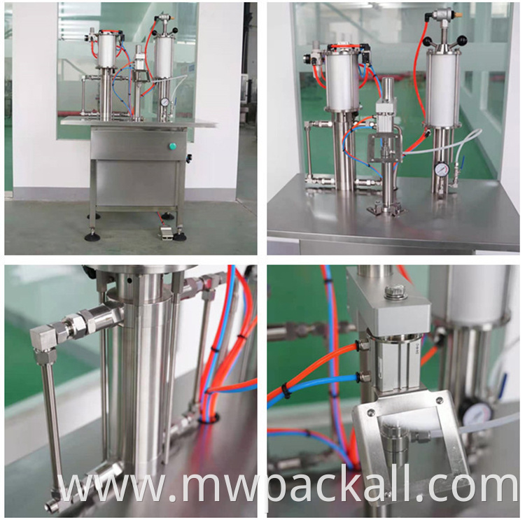 New Model Small Manufacturing Machines Pneumatic Aerosol Can Filling Machine